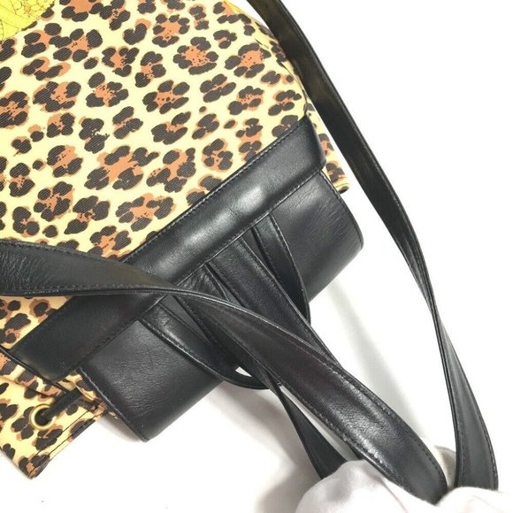VERSACE vintage leopard backpack bag Backpack PVC / Leather yellow/Black main image 5